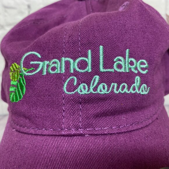 Dad Hat Women Cap Strap Back Velvet Grand Lake Colorado USA Falling Leaves Small - Picture 6 of 11